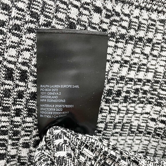 Club Monaco Sweater Black & White Mix Stitch Johnny Collar Pullover Size Medium - Picture 13 of 16